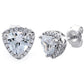 Sterling Silver Trillion Stud CZ Earrings