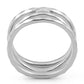 Sterling Silver 3 Wavy Hammered Ring