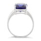 Sterling Silver Cushion Cut Tanzanite CZ Ring