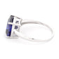 Sterling Silver Cushion Cut Tanzanite CZ Ring