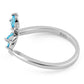 Sterling Silver Dragonfly Aqua Blue CZ Ring