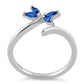 Sterling Silver Dragonfly Blue Spinel CZ Ring