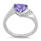 Sterling Silver Elegant Trillion Cut Amethyst CZ Ring