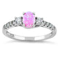 Sterling Silver Enchanted Oval Pink Lab Opal CZ Ring