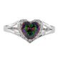 Sterling Silver Heart Shape Rainbow Topaz CZ Ring