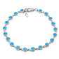 Sterling Silver Round Blue Lab Opal Bracelet