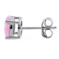 Sterling Silver Round Pink Lab Opal Stud Earrings